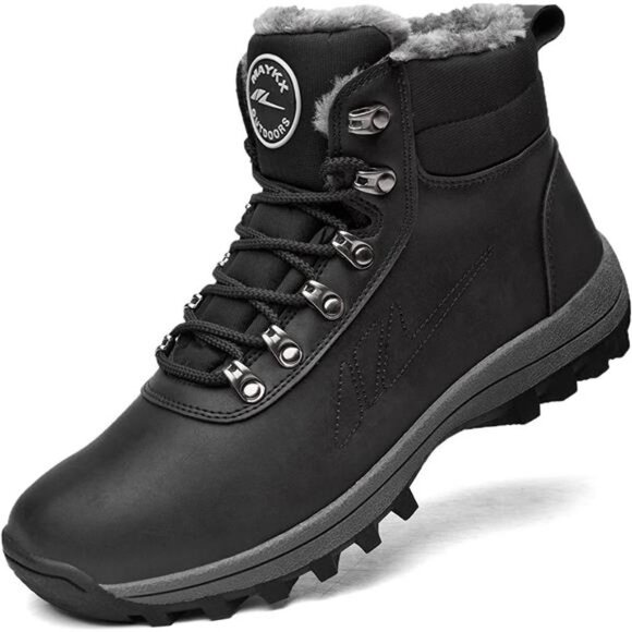 Men\'s Winter Snow Boots Hiking Boots, Black